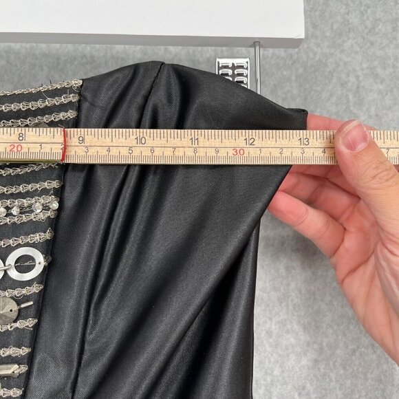 Jessica McClintock Gunne Sax Bubble Mini Dress Size 1 Black Fairy Whimsigoth VTG - Picture 6 of 12